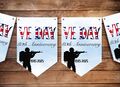 VE Day 80th Anniversary Bunting, War Garland, Celebration Banner