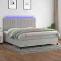 Boxspringbett Matratze LED Bett Bettgestell Polsterbett Lattenrost Stoff vidaXL