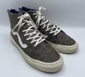 Vans UK 5 Leder High Top Skaterschuhe Turnschuhe Sneaker Braun Leopardenmuster