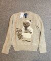 Polo Ralph Lauren Damen Mädchen Teddybär Weihnachten Winter Pullover Sweater selten neu mit Etikett