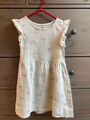 H&M Kleid Sommerkleid Shirtkleid Gr 122 128 kurzer Arm beige Regenbogen Glitzer