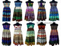 Großhandel Set Vintage 7-lagiges Seide Sari Kleid recycelt abgestuft Boho...