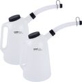 2x TECPO ÖL-KANNE FÜLLKANNE MESSKANNE 3 LITER WASSERKANNE MESSBECHER + AUSGIESER