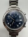 Omega Speedmaster Date Chronograph Blau Automatik Stahl Herrenuhr Ref 175.0083