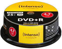 25 Intenso Rohlinge DVD+R full printable 4,7GB 16x Spindel