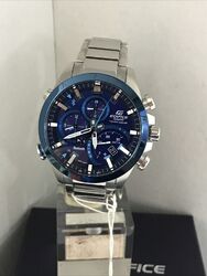 Casio Edifice Herren blaues Zifferblatt Bluetooth Tag/Datum Armbanduhr EQB501DB-2AMER