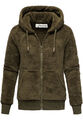 Damen Teddy Sweatjacke Plüsch Hoodie Pullover Zipper Jacke RD-015