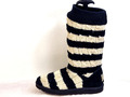 UGG Australia Classic Stripe Cable Knit Damen Stiefel Schwarz/Weiß UK 6,5 EU 39