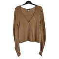 Vintage Morgan De Toi Strickjacke passt UK 8-10 Gold Feinstrick Mesh leicht Y2K