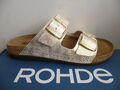 Rohde Damen Pantolette Pantoletten Sandalen Hausschuhe Schuhe beige gold 5872