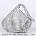 Damen Strass Kristall Handtasche Dreieck Clutch Tasche Beutel Funkelnd Bankett