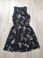 Only Sommerkleid, schwarz m. Blumenmuster, Gr. 34, Top!