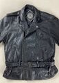 Vintage Leder Biker Motorrad Jacke schwarz Größe 44