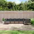 vidaXL 8-tlg. Garten-Lounge-Set mit Kissen Anthrazit Poly Rattan FAT