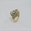 Art Deco Ring mit ca. 0,50ct Diamant in 585/14K Weiß-/Gelbgold Gr. 51