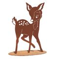 Tierfigur aus Metall - Reh - Edelrost Rehkitz Rost Deko Bambi Gartendeko