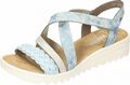 Rieker Damen Sandale,Damenschuhe.Klett,Blau,weiche Decksohle,Gr. 37-43