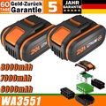 Für   Worx 20V MAX 8000mAh 7Ah 6Ah Akku WA3551.1, WA3572, WA3553 WX176 DE