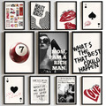 Trendy Fashion Wandbild Karten Liebe Herz Poster Poster Druck Bild Geschenk rot