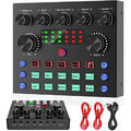 V8S Blutooth Audio Mixer Live Sound Card for Live Streaming Broadcast Recording