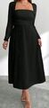 Made in Italy Elegantes Maxi Abendkleid A-Linie Schwarz Gr. 48