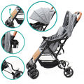 Blijr Mimi Kinderwagen Buggy in Grau mit Sitzsack, Baldachin und Moskitonetz