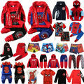 Jungen Spiderman Traininganzug Kapuzenpullover Sweatshirt Hose Set Kostüm Kleid~