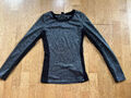 Monki Shirt Langarmshirt 34 Xs Silber Schwarz