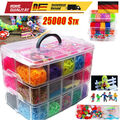 Loom Bands ca.25000 Stk. bunte Gummibänder Set + Haken Webrahmen Webhaken DHL