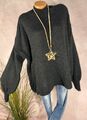 NEU OVERISIZE GrobStrick  PULLOVER Außennaht Mohair  Italy  SCHWARZ  40 42 44