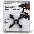 KM UNIVERSAL-BOHRFUTTER-KREUZ-SCHLÜSSEL METALL ZAHNKRANZ-Ø 4-5,5-6-7 mm