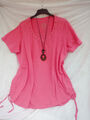 Raffiniertes Long-Shirt rosa/pink mit Nieten Gr. 54/56 Ulla Popken - neuwertig