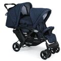 Chic 4 Baby Geschwisterwagen Duo + Tragetasche & Regenhaube Jeans navy blue