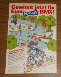 Seltene Werbung MAOAM Kaubonbons BMX-Räder Promo 1984