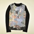 ROBERTO CAVALLI 'JAPAN PRINT & FONT' BLACK T-SHIRT SIZE S - 2000