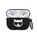 Hülle für Airpods Pro Karl Lagerfeld Choupette Head Silikon Case Schwarz