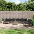 vidaXL 10-tlg. Garten-Lounge-Set mit Kissen Anthrazit Poly Rattan