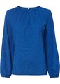 Neu Modisches Langarmshirt in bequemer Passform Gr. 32/34 Blau Damen-Shirt Bluse