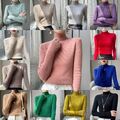 Damen Winter Rollkragenpullover Pulli Strickpullover Pullover Sweater Herbst DE