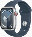 Apple Watch Series 9 (GPS + Cellular) 45mm Alu silber/sturmblau M/L - SEHR GUT