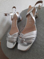 Neu TAMARIS SANDALETTEN GR. 41 SILBER TOUCH IT Sandalen Pumps  Blockabsatz 