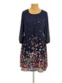 RESERVED Gr.42 traumhaftes Kleid aus Chiffon fit&flare Blumen Muster romantisch