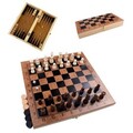 Flero Schachspiel aus Holz, 3 In 1 Schach, Dame, Backgammon, Schachbrett Klap...