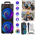 Bluetooth 5.0 Lautsprecher RGB Subwoofer Musikbox Boombox Party LED mit Mikrofon