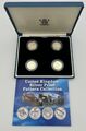 2003 UK BRÜCKEN MUSTER 4 x £1 SILBER PROOF SAMMLUNG - verpackt/COA