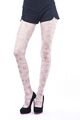 Feine, graue Strumpfhose mit Blumen-Print S-M