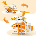 Transport Fracht Flugzeug Auto Spielzeug Spielset Multifunktionsflugzeug Spielzeugset Orange