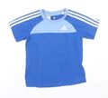 Adidas Jungen blau Baumwolle Basic Tankgröße 12-18 Monate runder Ausschnitt Druckknopf
