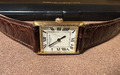 Pierre L'Huillier Geneve vintage Handaufzug Tank Armbanduhr gold Swiss Made