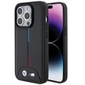 Handyhülle Case iPhone 15 Pro Max BMW Kunstleder Streifen schwarz rot blau Logo